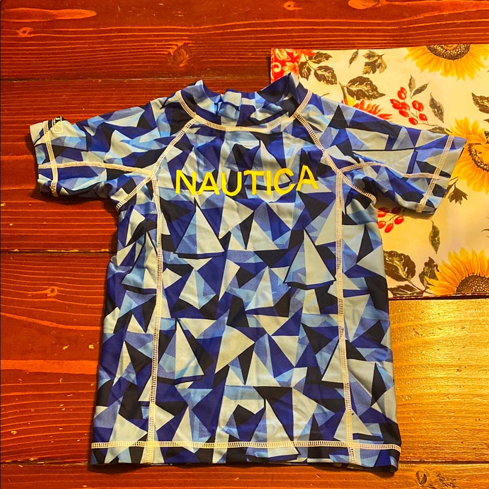 Nautica boys rash guard short sleeve swim top